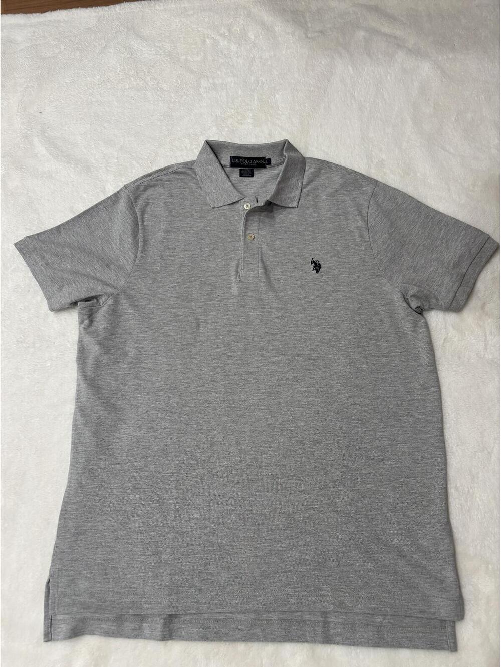 Men’s Beige Polo Shirt Short Sleeve Casual Collared Golf Shirt Large Classic Fit